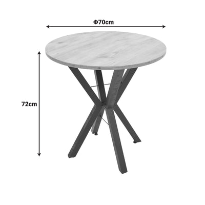 Masa rotundă cu aspect de marmură neagră Rogue, Metal, D70x72 cm, perspectiva suplimentara