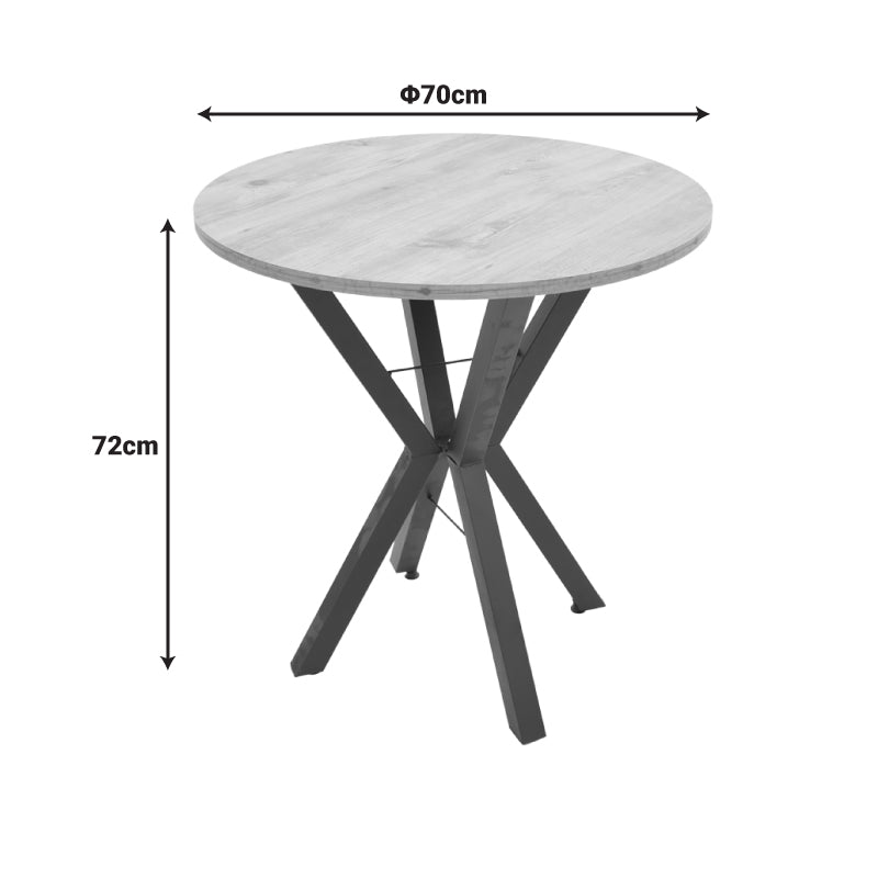 Masa rotundă cu aspect de marmură neagră Rogue, Metal, D70x72 cm, perspectiva suplimentara