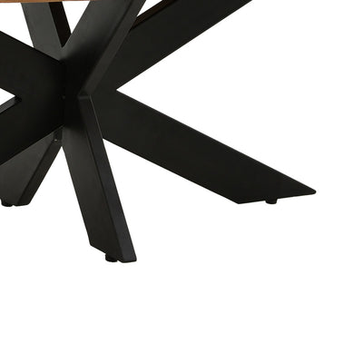 Masa rotunda din lemn de mango solid Royalty I, lemn Natural și metal, negru, D130x77 cm, foto produs 6