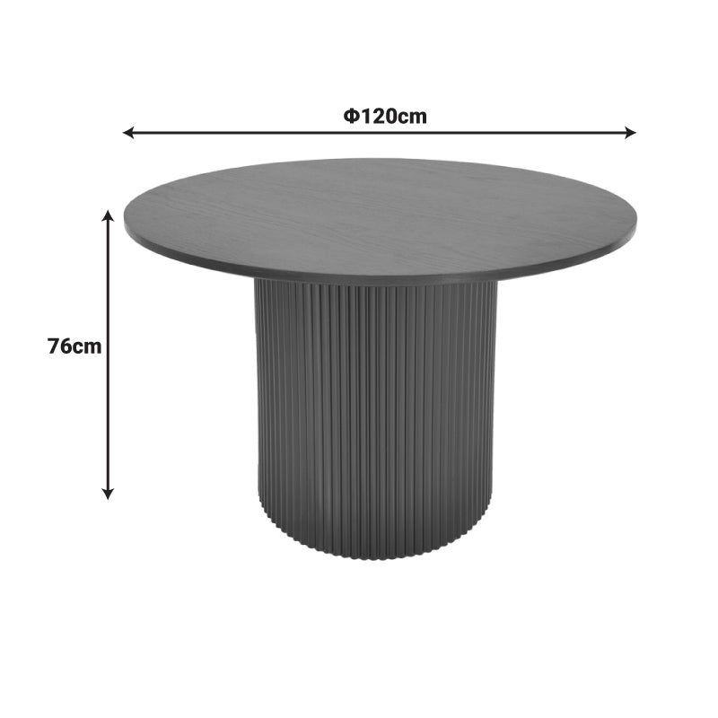 Masa rotunda Karulo, Negru, D120x76 cm
