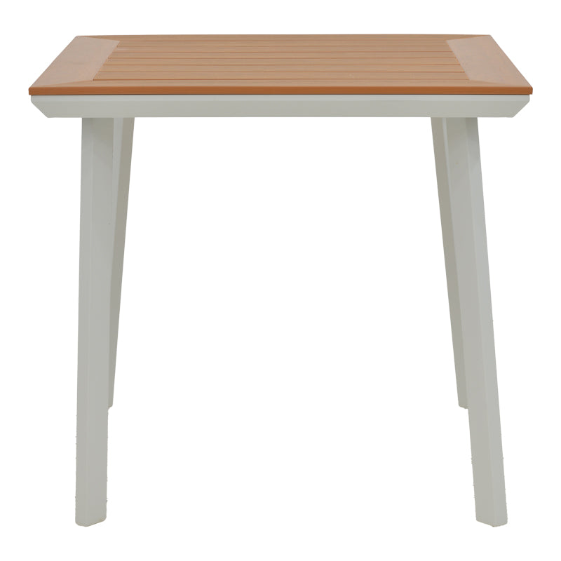 Masa Synergy aluminiu alb-placaj, Natural, 80x80x74 cm, imagine suplimentara