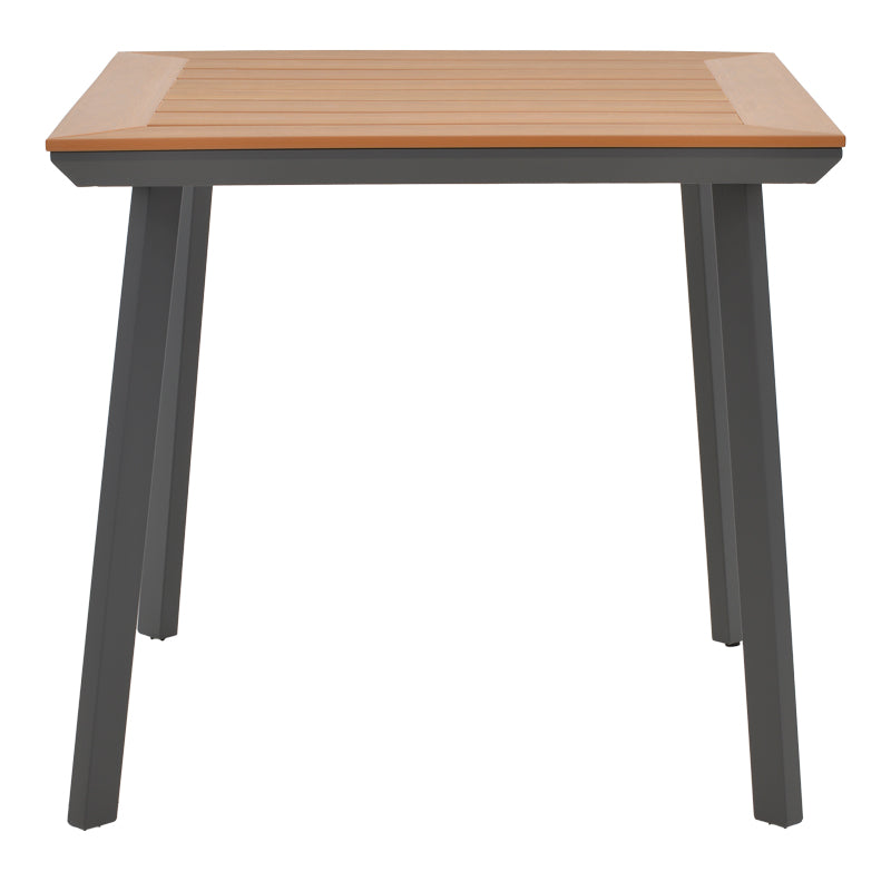Masa Synergy aluminiu antracit-placaj, Natural, 80x80x74 cm