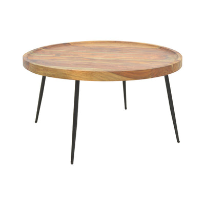 masuta de cafea Masa Tavolo, din lemn de sheesham solid Nuc, D75x39 cm
