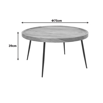 Masa Tavolo, din lemn de sheesham solid Nuc, D75x39 cm, imagine suplimentara