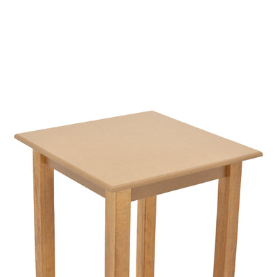 Masa Zolenio din lemn de fag solid cu blat finisaj, nuc, 60x60x76 cm, detaliu produs