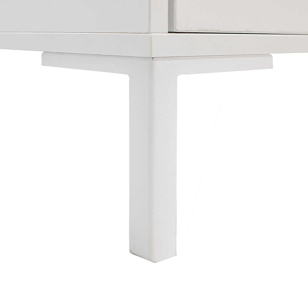 Masuta Cafea Adore cu sertar si picioare metalice, Alb, 90x42x90 cm