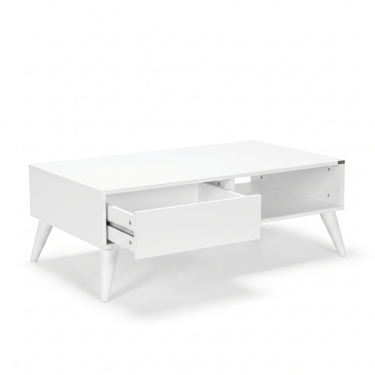 Masuta Cafea cu sertar Adore Living, Alb - Lemn Natural, 110 x 42 x 65 Cm - Alb
