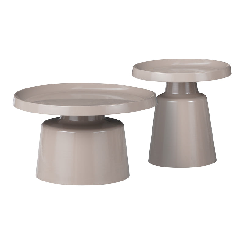 Set 2 mese de cafea Ginoze, Metal, 70x70x40 cm - Bej