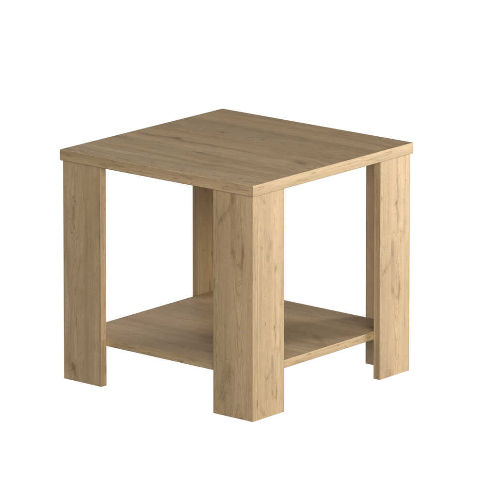 Masuta Cafea Laterala Adore New Line, Maro - Natur - Stejar, 50x48x50 cm - Stejar