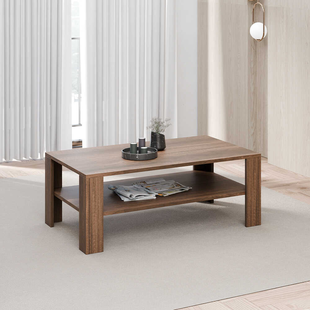 Masuta Cafea Rectangular Adore Living, Alb - Maro, 110x42x65 cm - Maro