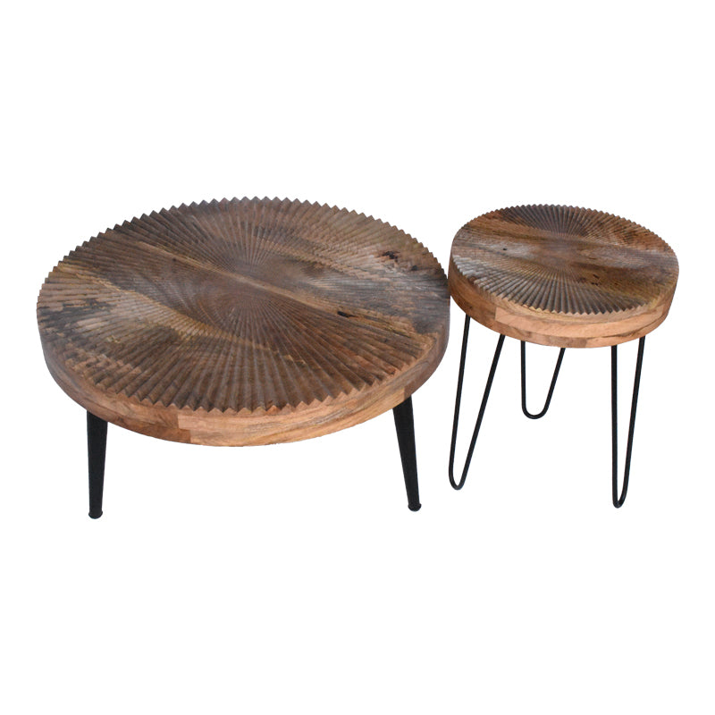 Masuta de cafea 2 pieces coffee tables, Metal, Natural