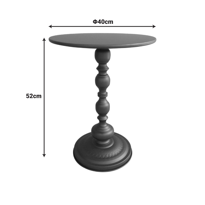 Măsuță auxiliară metalică Anesor, Metal, Crem, 40x52 cm - Negru