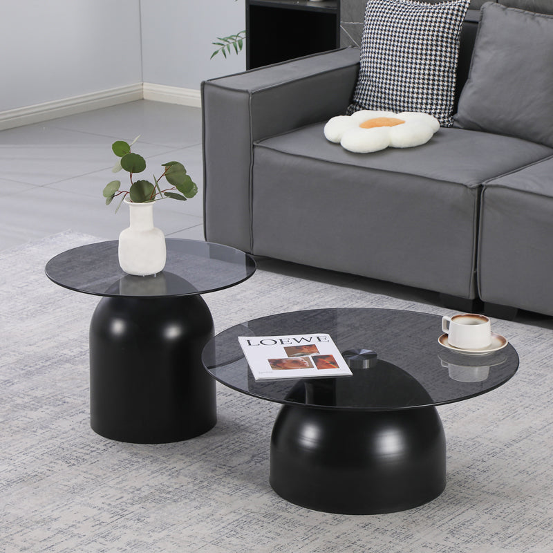Masuta de cafea Barel, Metal - Negru