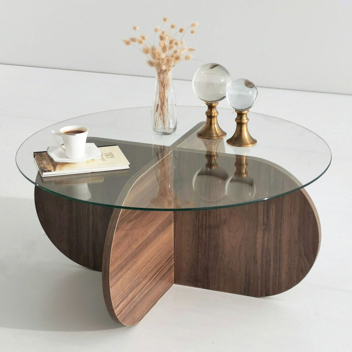 Masuta de cafea Bubble - Walnut, Nuc, 75x35x75 cm