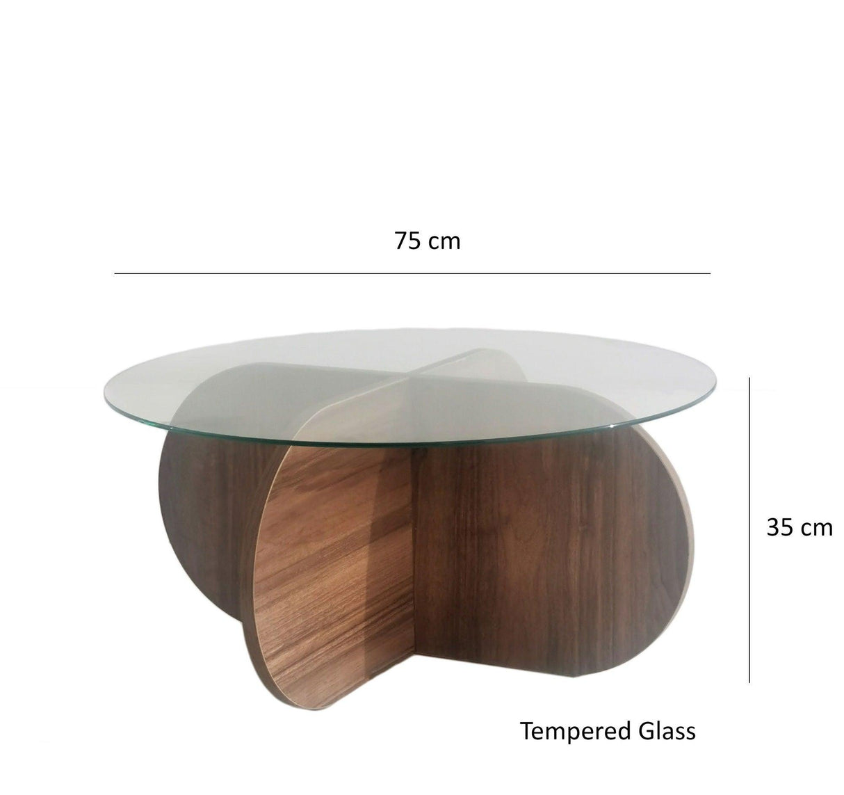 Masuta de cafea Bubble - Walnut, Nuc, 75x35x75 cm