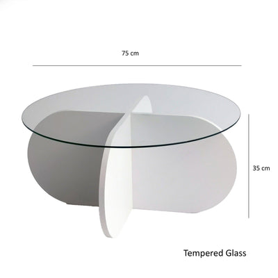 Masuta de cafea Bubble - White, Alb, 75x35x75 cm