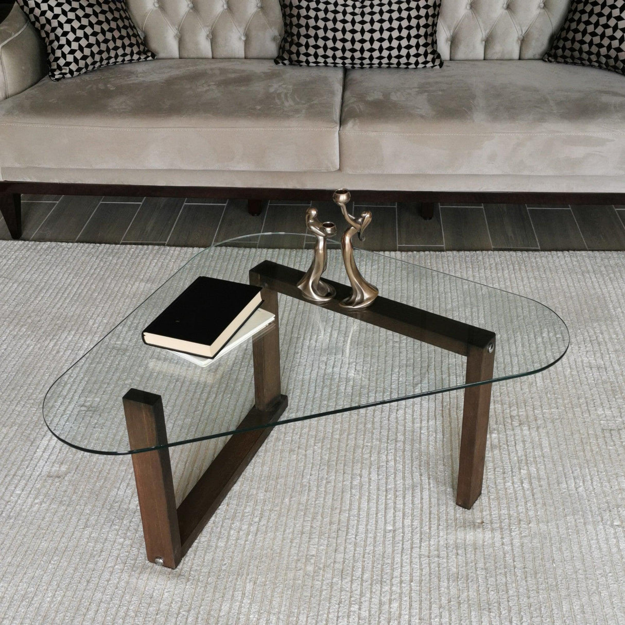 Masuta de cafea Cam Orta Sehpa S302, Nuc, 96x41x81 cm