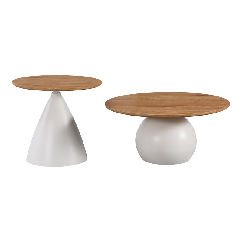 Masuta de cafea Caple, Metal - Alb