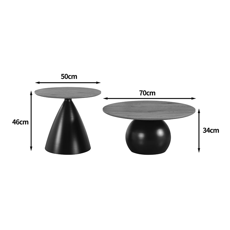 Masuta de cafea Caple, Metal - Alb