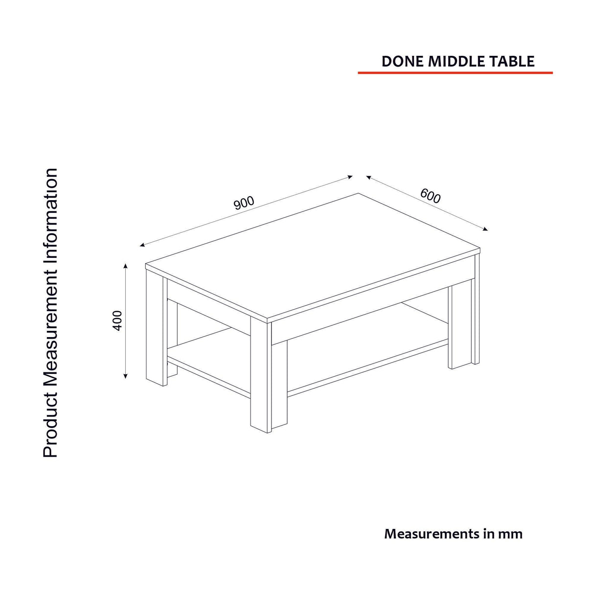 Masuta de cafea Carter, Alb, 90x40x60 cm