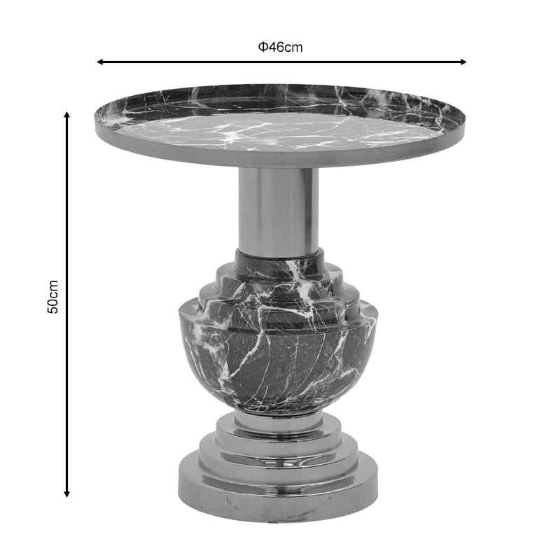Masuta de cafea Cogent metal negru, auriu, 46x46x50 cm
