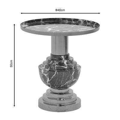 Masuta de cafea Cogent metal negru, auriu, 46x46x50 cm, perspectiva suplimentara