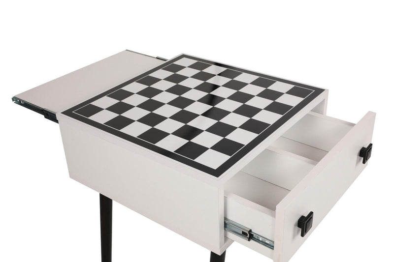 Masuta de cafea cu Design de Masa Sah , White, Alb, 50 x 60 x 50 cm