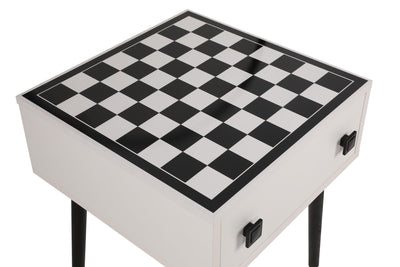 Masuta de cafea cu Design de Masa Sah , White, Alb, 50 x 60 x 50 cm