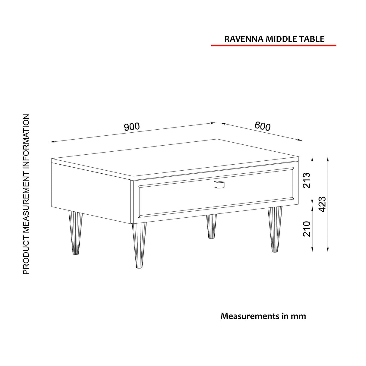 Masuta de cafea Dma Montessori, Alb, 90x60x42,3 cm