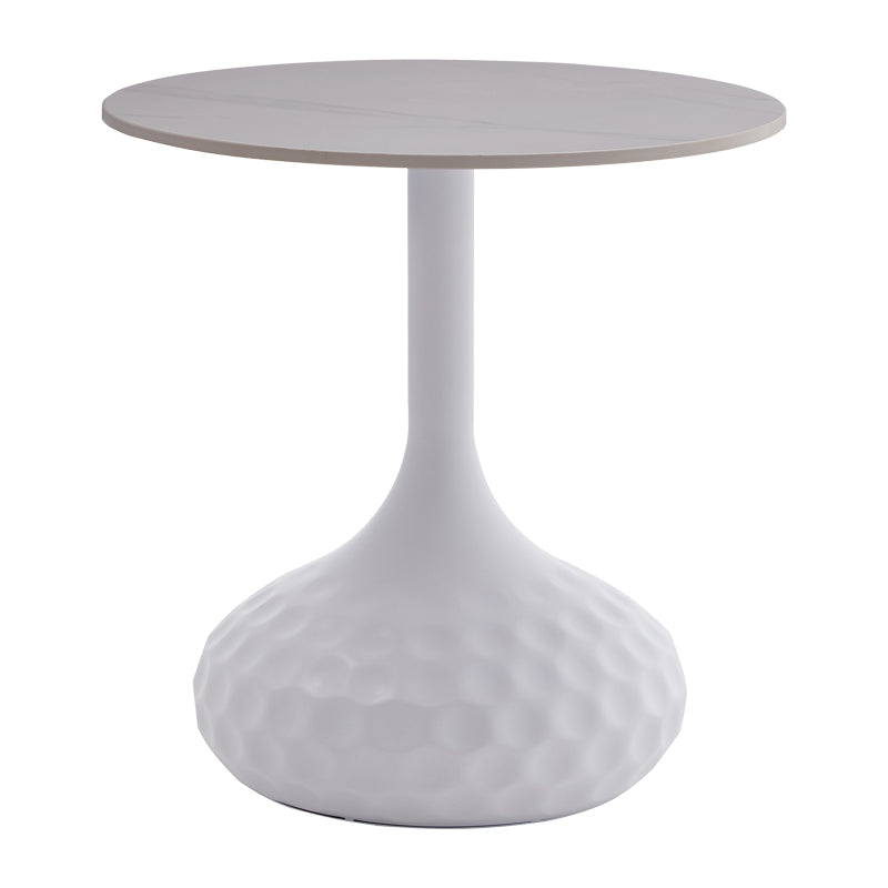 Masuta de cafea Fabron piatra sinterizata, alba, 50x50x52 cm