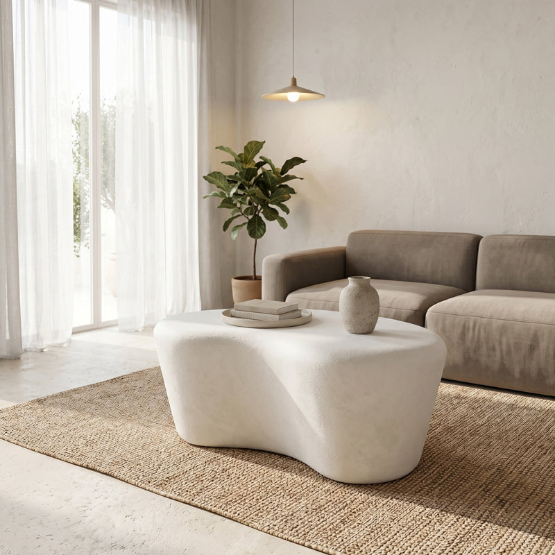 Masuta de cafea Fedris, MDF, Alb, 80x70x34 cm