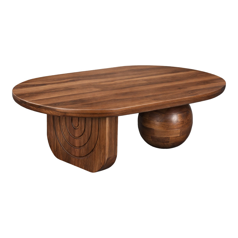 Masuta de cafea Kane, Lemn masiv de acacia, 110x72x38 cm - Nuc