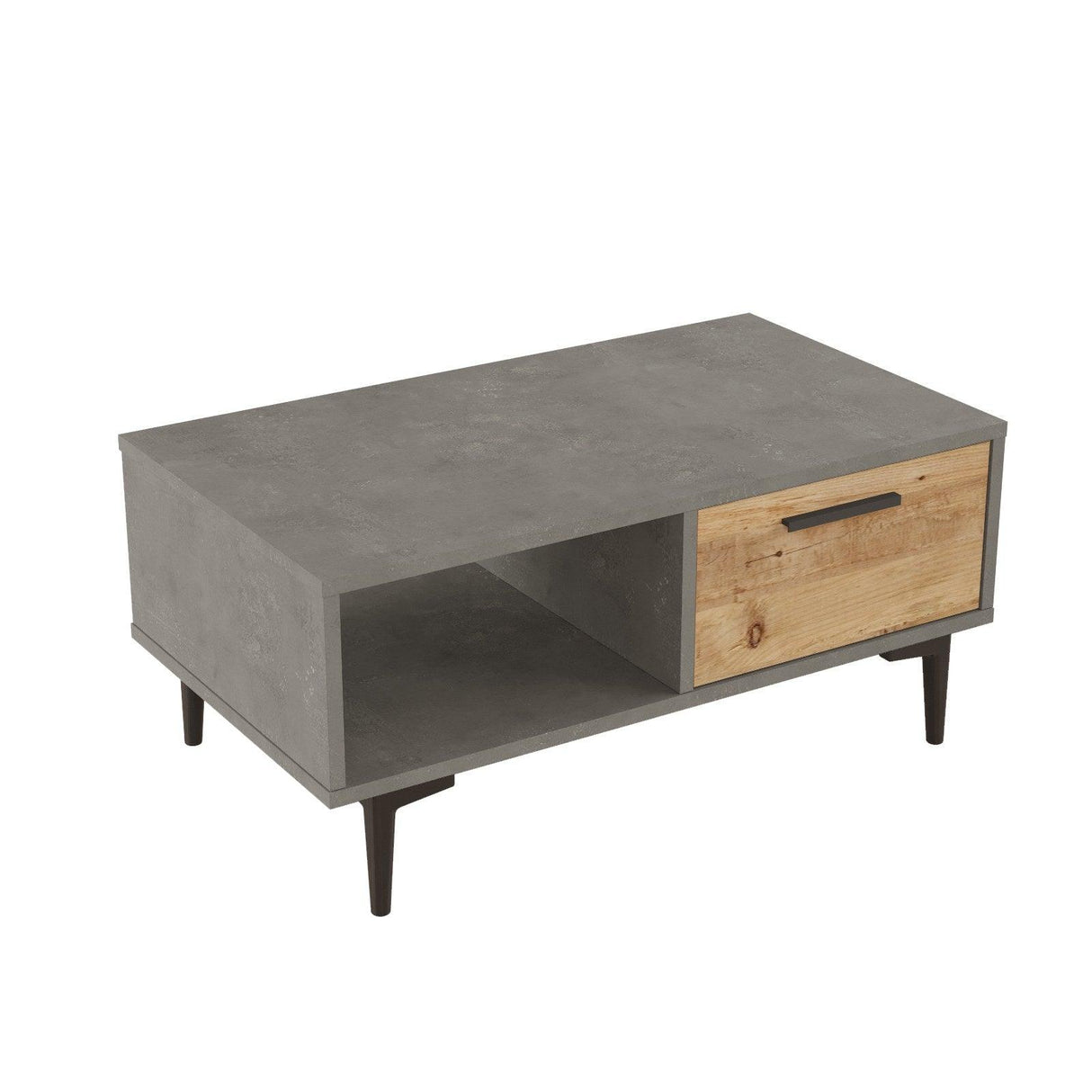 Masuta de cafea Kasap Litoral, Gri - Stejar, 90 x 41 x 51 cm