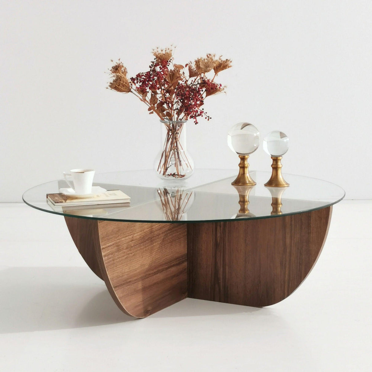Masuta de cafea Lily - Walnut, Nuc, 90x30x90 cm