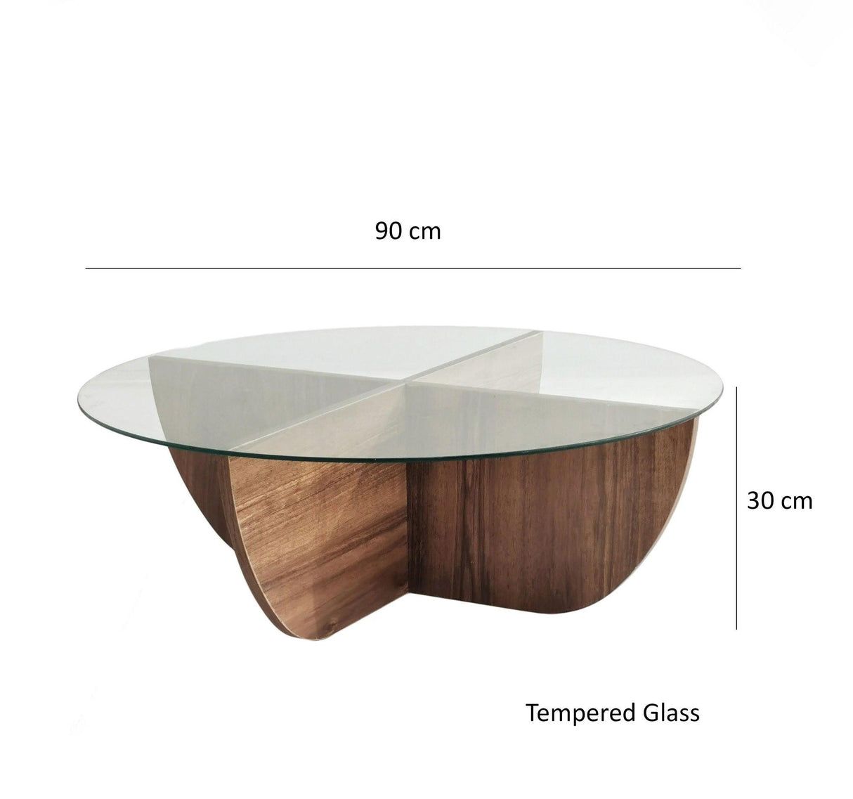 Masuta de cafea Lily - Walnut, Nuc, 90x30x90 cm