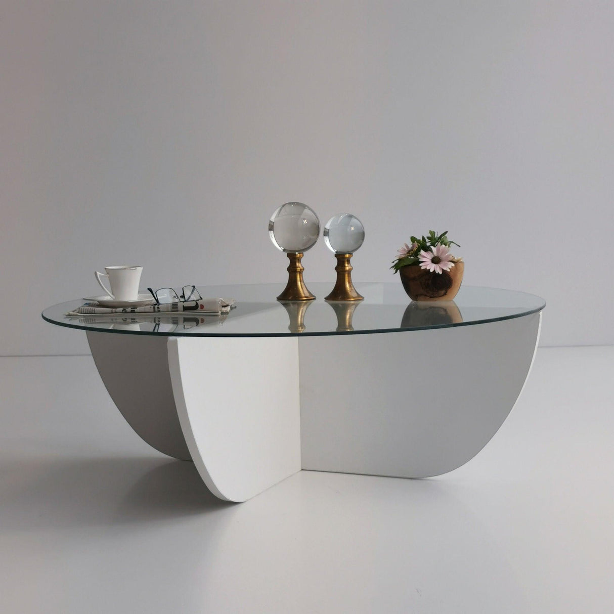 Masuta de cafea Lily - White, Alb, 90x30x90 cm