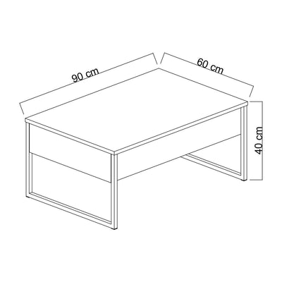 Masuta de cafea Luxe Stand Chic, Aur - Alb, 90 x 40 x 60 cm