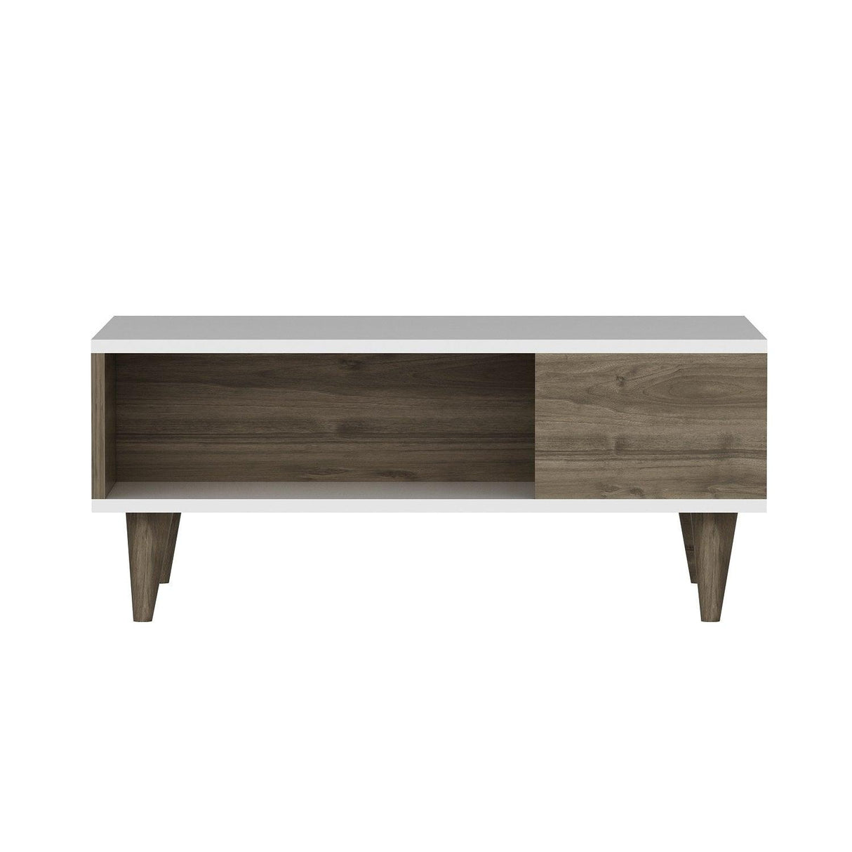 Masuta de Cafea Lyon - Walnut, White, Alb, 90x39x60 cm