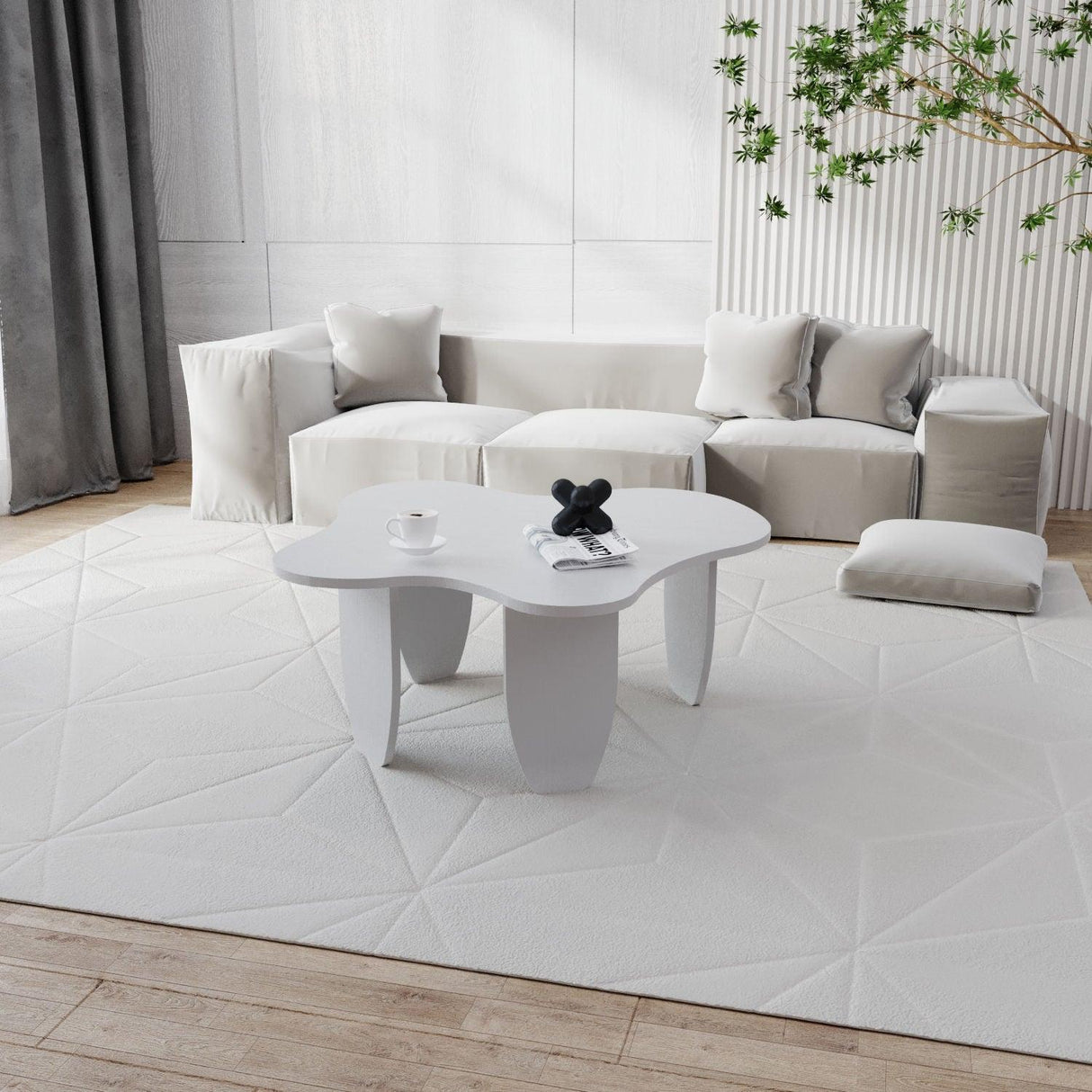 Masuta de cafea Maldives, Alb, 100x40x100 cm