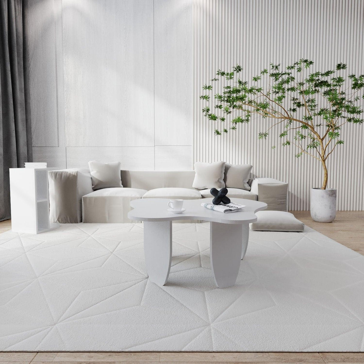 Masuta de cafea Maldives, Alb, 100x40x100 cm