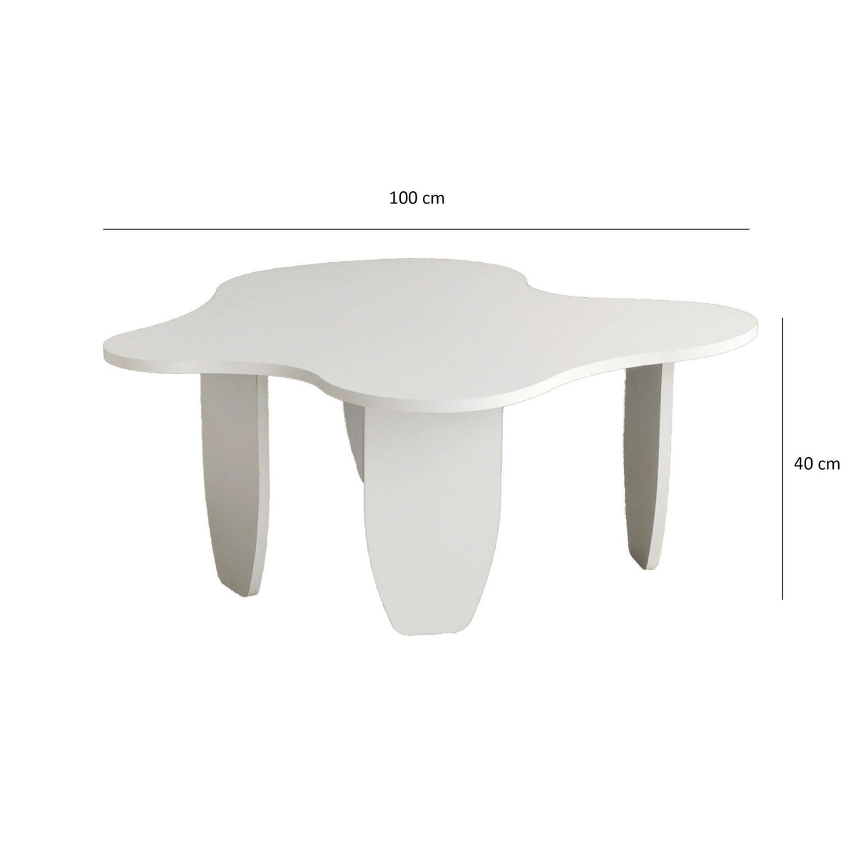 Masuta de cafea Maldives, Alb, 100x40x100 cm