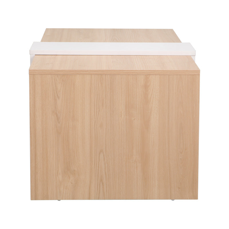 Masa de cafea Cozeto, Pal melaminat, 100x53x42 cm - Natural-Alb
