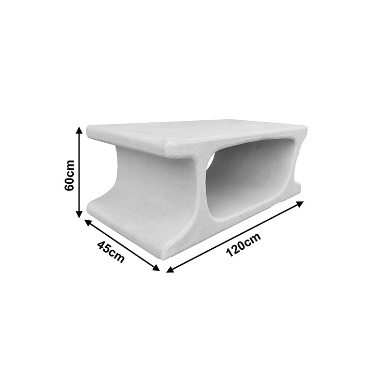 Masuta de cafea Nafel, MDF, Alb, 120x60x45 cm