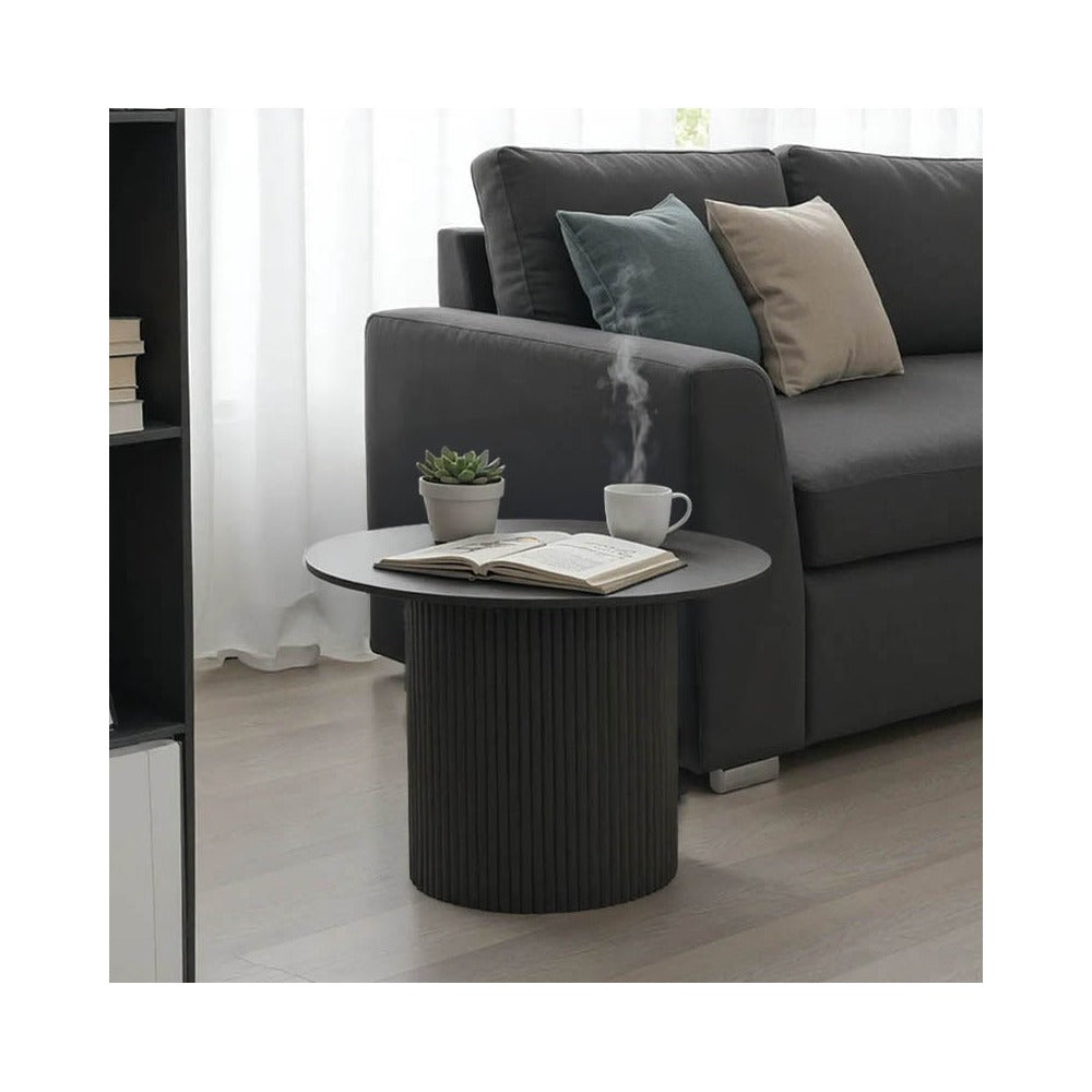 Masuta de cafea Dovel, MDF si metal, D70x45 cm - Negru