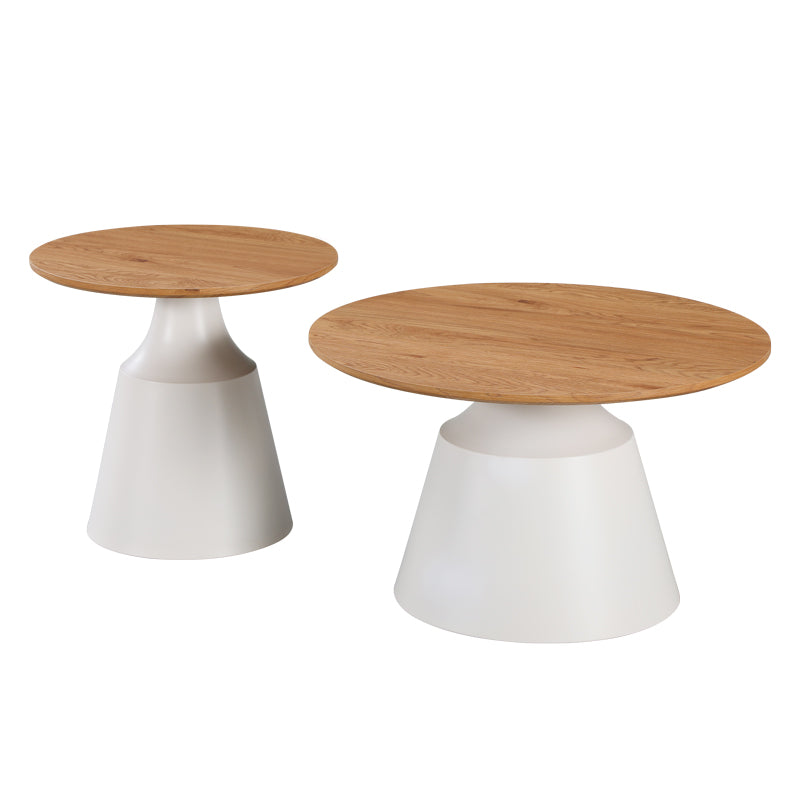 Masuta de cafea Parquet, Metal - Alb