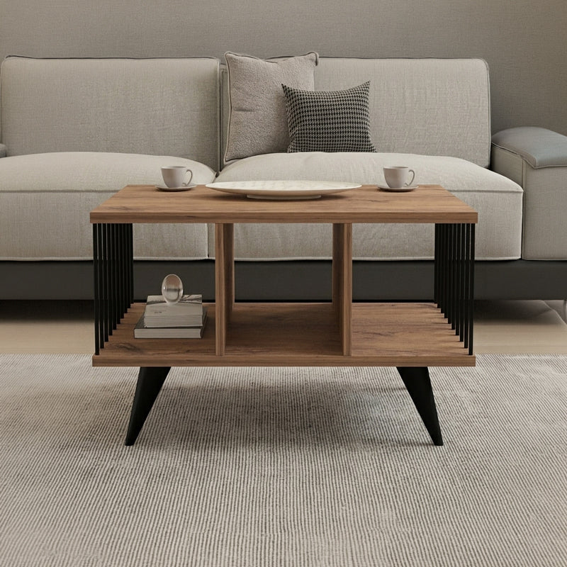 Masuta de cafea Pena, Sonoma-Negru, 90x60x39.5 cm
