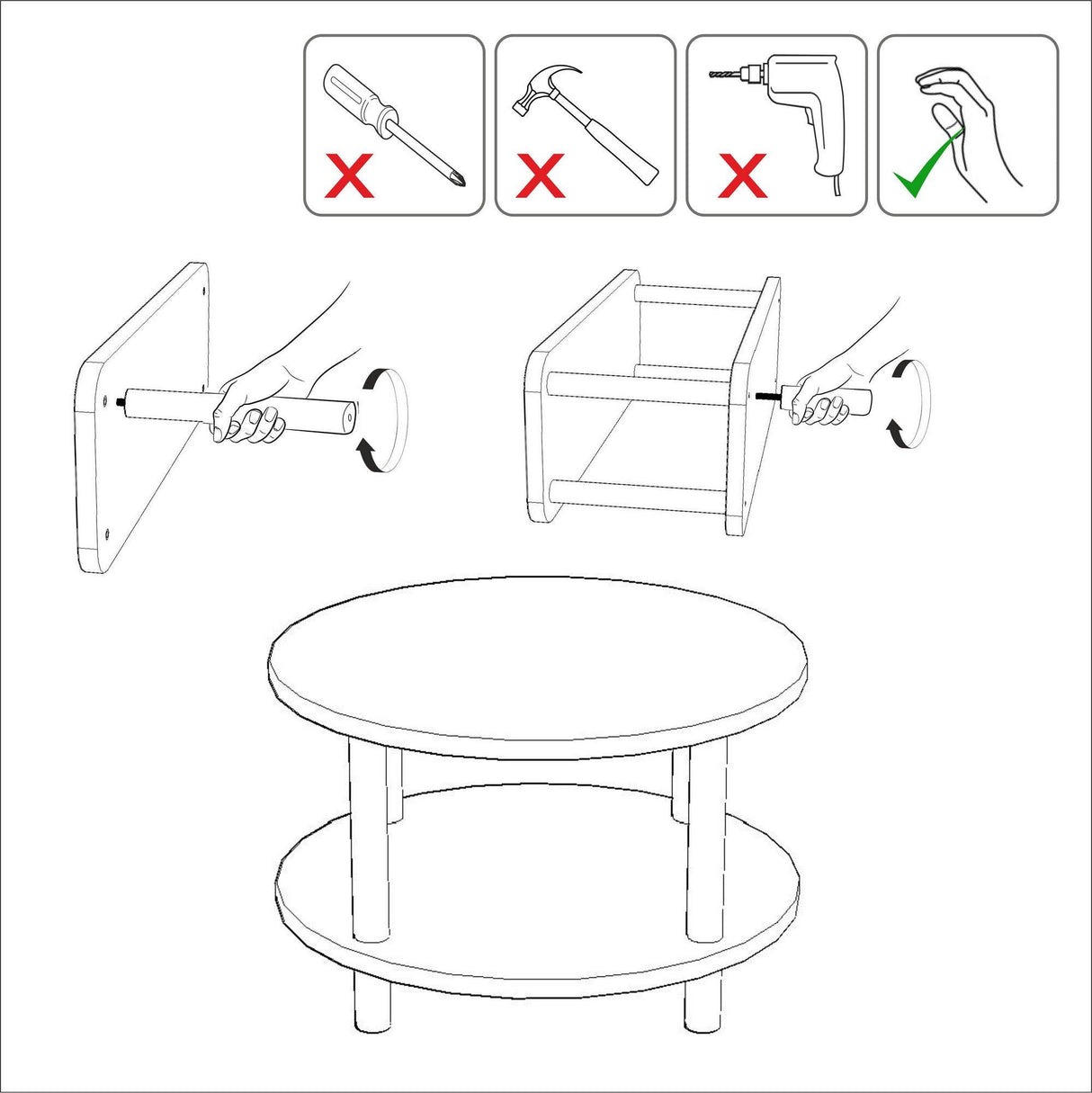 Masuta de cafea Roby - Black, Negru, 70 x 44 x 70 cm