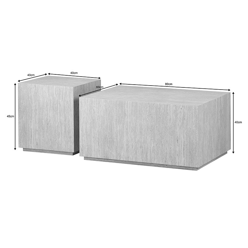 Masuta de cafea Sandu, Aspect travertin, Travertin