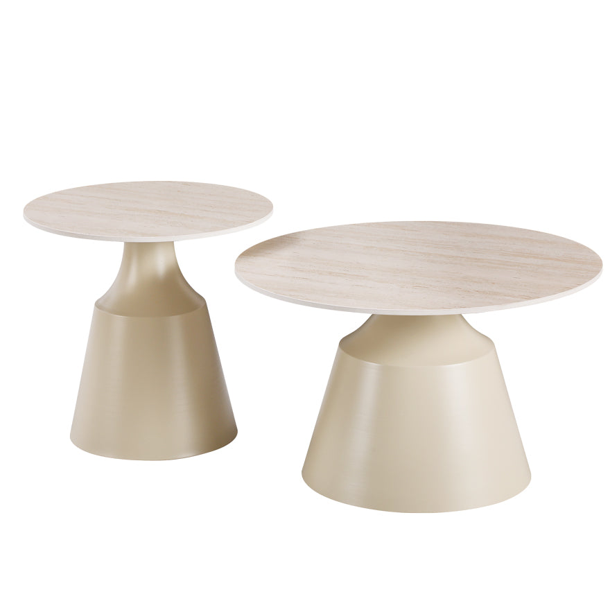 Masuta de cafea Sculpt, Metal - Cappuccino