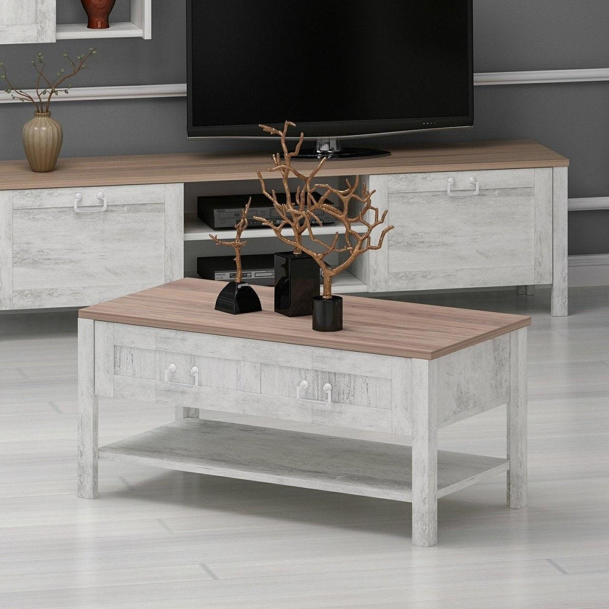 Masuta de Cafea Sento, Stejar, 90x42x45 cm